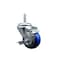 Service Caster 3 Inch Blue Polyurethane Wheel Swivel 34 Inch Threaded Stem Caster with Brake SCC SCC-TS20S314-PPUB-BLUE-TLB-34212 - alternate 1